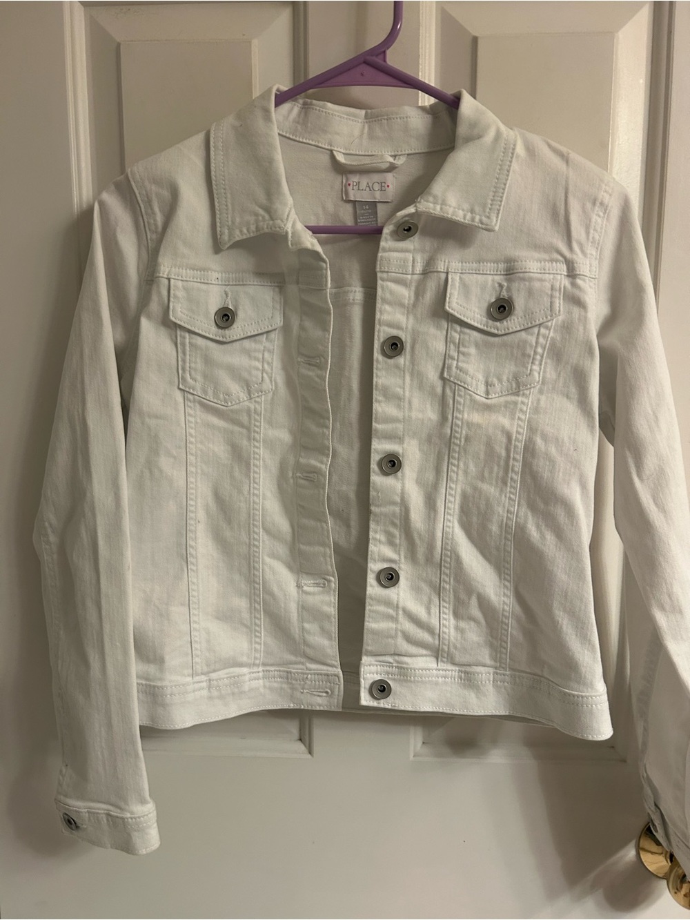Girls Children's Place White Denim Jean Jacket